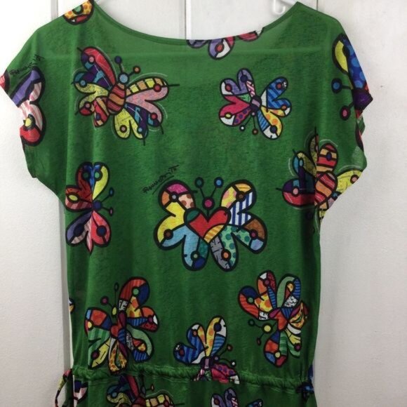 Romero Britto Butterfly Heart Tunic Dress, Size Medium - Picture 9 of 11